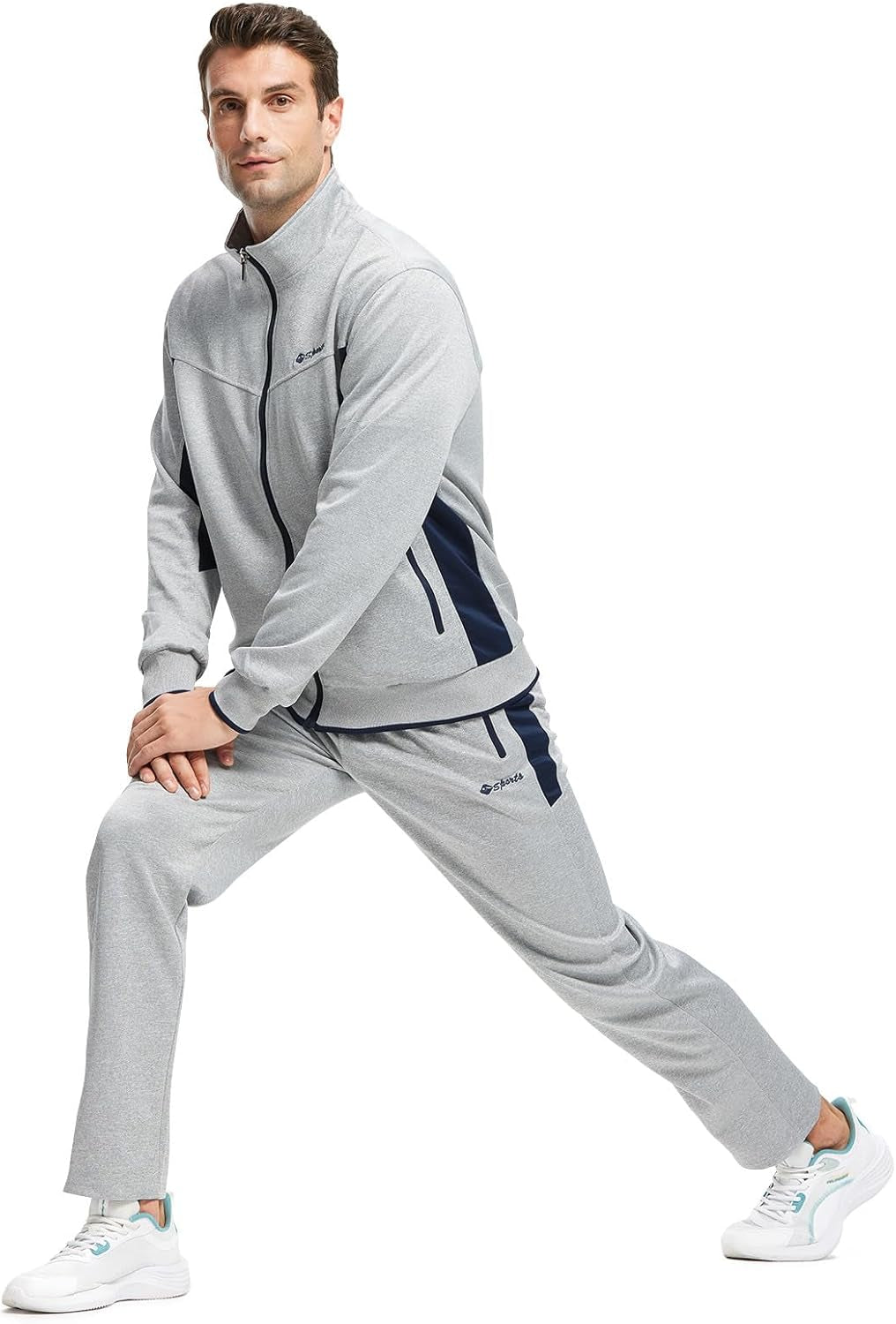 TBMPOY Men'S Tracksuits Sweatsuits for Men Sweat Track Suits 2 Piece Casual Athletic Jogging Warm up Full Zip Sets