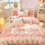 Pink Strawberry Duvet Cover Set Fluffy Kawaii Cartoon Comforter Cover Soft Kids Twin Size Bedding Set (Strawberry)