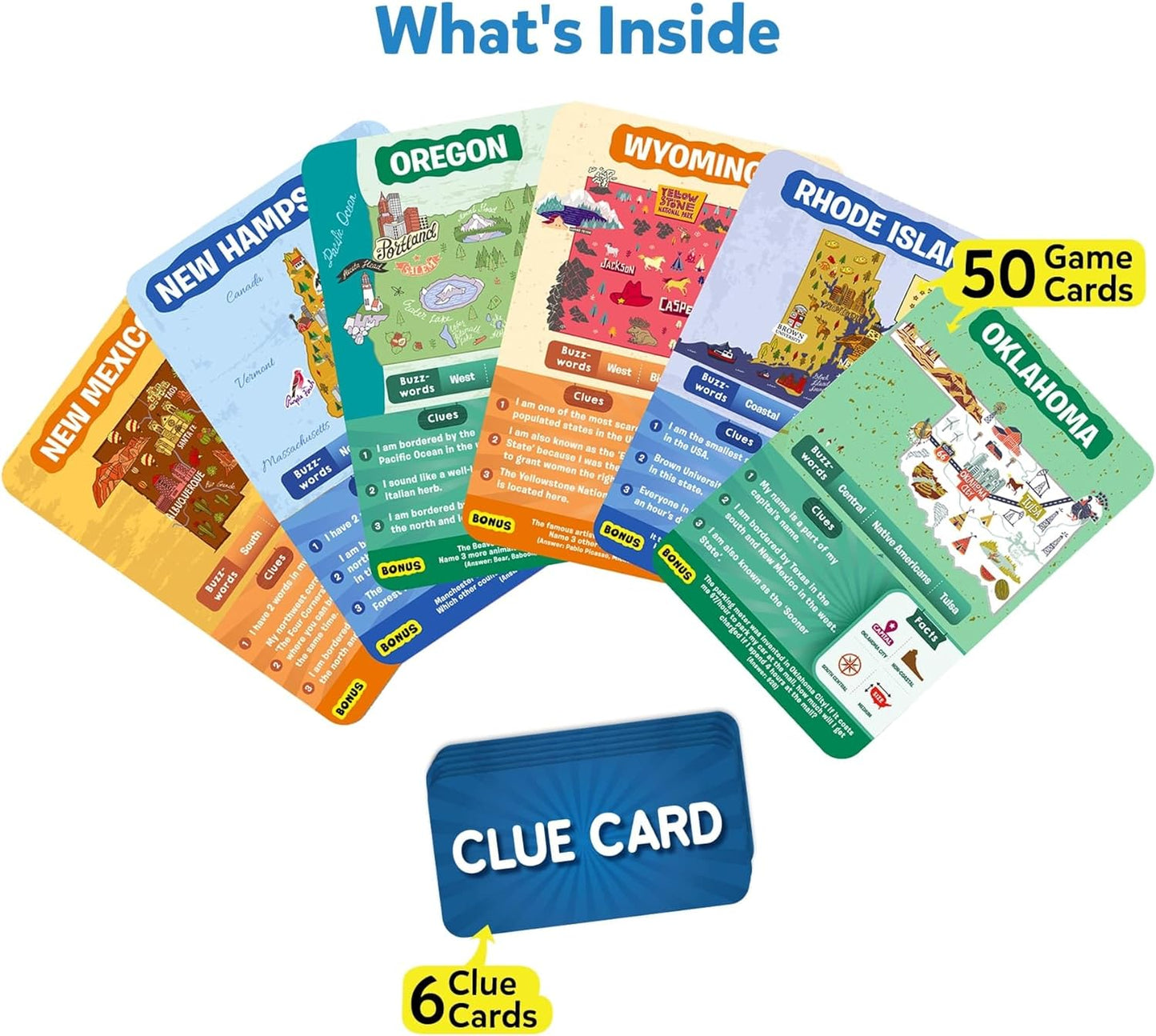 Skillmatics Card Game - Guess in 10 States of America, Educational Travel Toys for Boys, Girls, and Kids Who Love Board Games, Geography and History, Gifts for Ages 8, 9, 10 and Up