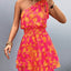 Womens Summer One Shoulder Flowy Short Dresses