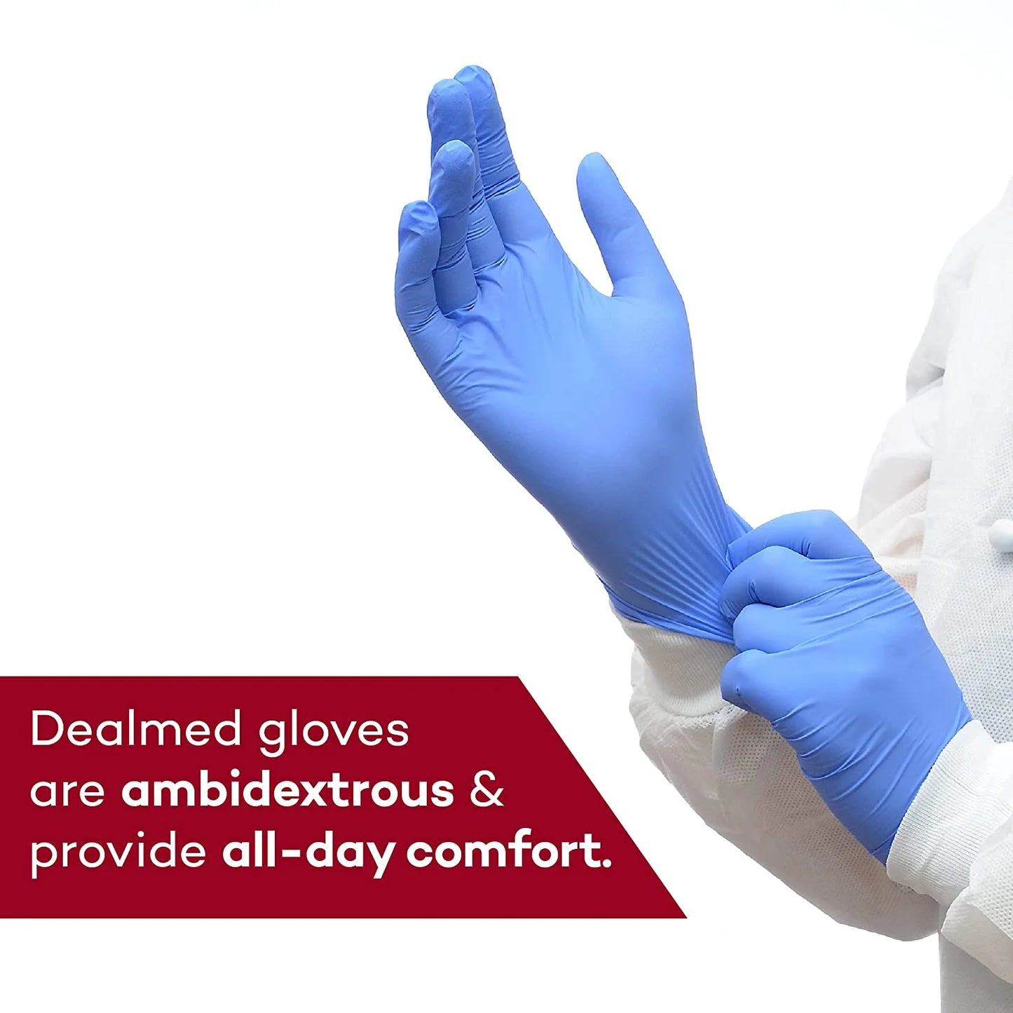 Dealmed Nitrile Medical Grade Exam Gloves, 3.0 Mm, Latex Free, Disposable Gloves for Hospitals, Law Enforcement, First Response, Blue (Small, 3000 Ct.)