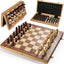 Vahome Magnetic Chess Set for Adults & Kids, 15" Wooden Folding Chess Boards, Handcrafted Portable Travel Chess Game with Pieces Storage Slots, 2 Extra Queens