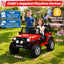 Joyracer 24V 2 Seater Kids Ride on Truck with Remote Control, 4×200W Motor, Electric Battery Powered Toys Car W/ 4 Wheels Spring Suspension, 3 Speeds, LED Lights, Bluetooth Music, Red