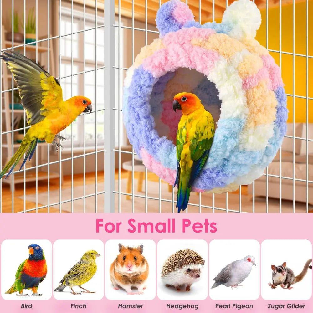 Cozy Bird Breeding & Resting Hut - Soft Snuggle Shelter, Warm Secure Space for Indoor Cages, Ideal for Budgie Cockatiel Conure Lovebird Canary Finch Hamster & Small Pets