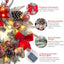 24 Inch Lighted Christmas Wreaths, Pre-Lit Xmas Wreath with 3 Red Bow, Pine Wreath with 30 LED Lights, Light up Christmas Wreath for Front Door Holiday Wall Christmas Party Decor