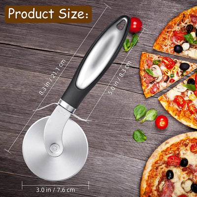 Pizza Cutter Wheel, BUSATIA Food Grade Stainless Steel Super Sharp Pizza Cutter, Heavy Duty Pizza Slicer Wheel Cutter with Non Slip Handle and Finger Protector