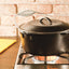 Lodge 5 Quart Pre-Seasoned Cast Iron Dutch Oven with Lid - Wire Bail Handle for Easy Transfer from Cooking Surface to Table - Use in the Oven, on the Stove, on the Grill or over the Campfire - Black