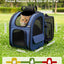 Pecute Cat Backpack Carrier Expandable, Pet Backpack for Cats & Small Dogs up to 11Lbs, with 4-Side Breathable Mesh, Multi-Entry & Lockable Zippers for Travel, Hiking, Camping - Hands Free, Blue
