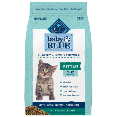 Blue Buffalo Baby BLUE Natural Kitten Dry Cat Food for Healthy Growth, Chicken, 2-Lb. Bag