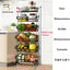 Carolyndesign Kitchen Storage Baskets Black Iron Wire Storage Bins with Wheels and Feet, Stackable Vegetable Storage Baskets (6-Tier Baskets)