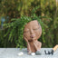 Face Head Planter Succulent Plant Flower Pot Resin Container with Drain Holes Flowerpot Figure Garden Decor Tabletop Ornament