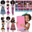 Dollbie 6 Pack African American Fashion Dolls Set with Mix & Match Outfits – 11.5" Posable Black Dolls & 5 Accessories Each (Crown, Necklace, Headscarf & More) + Pink Gift Case