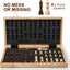 Vahome Magnetic Chess Set for Adults & Kids, 15" Wooden Folding Chess Boards, Handcrafted Portable Travel Chess Game with Pieces Storage Slots, 2 Extra Queens