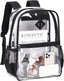 MUSEVOS Clear Backpack Stadium Approved, Heavy Duty See through Book Bag, Black Transparent