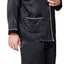 Lonxu Pajamas Set Mens Silk Satin Pajamas Long Sleeve Loungewear Two-Piece Sleepwear Button-Down Pj Set S-XXXXL