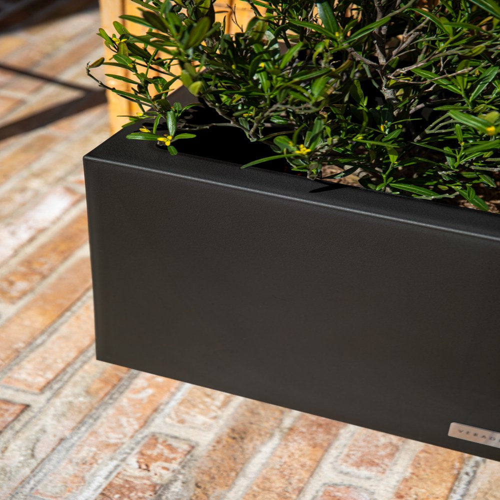 Veradek Block Series Long Box Small 25" Plastic Planter - Black