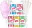 Cotton Candy Express 100-Count Paper Cones with Pink Vanilla, Lime, Blue Raspberry, Watermelon, and Pina Colada 11-Ounce Floss Sugar Jars for Cotton Candy Making