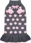 KYEESE Dog Sweaters with Leash Hole for Small Dogs Turtleneck Dog Sweater Dress for Girl Polka Dot Knit Pullover Doggie Sweater Warm Pet Sweater
