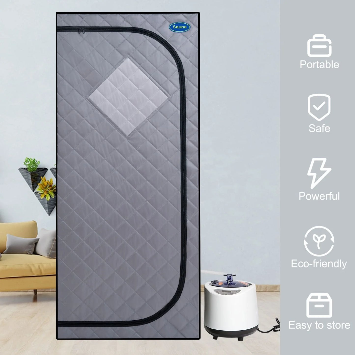 Cheelom Weight Loss Sauna Tent Portable Full Body Steam Sauna Box Sauna Tent with Folding Chair Walking Sauna