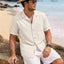 GENTS BLISS Men Linen Shirts Casual Short Sleeve Button down Shirts for Men Beach Tops with Pocket