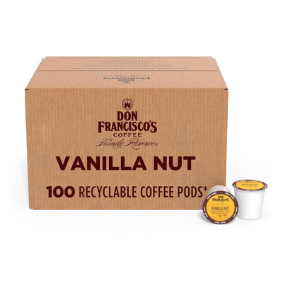 Don Francisco'S Vanilla Nut Single Serve Coffee Pods, Medium Roast, 100Ct | Compatible with Keurig Coffee Pod Brewers, 100% Arabica Coffee, Convenient Single Serve Brewing, Fresh Brew in Every Cup