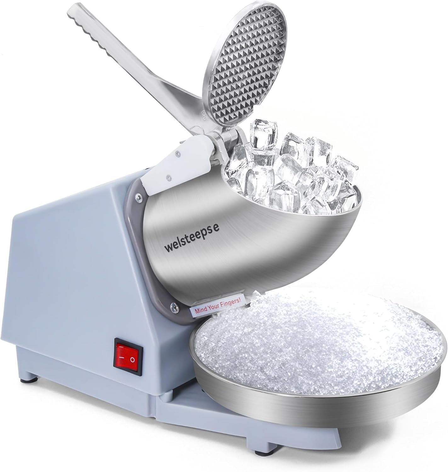 Shaved Ice Machine, Electric Ice Shaver Machine with Stainless Steel Blades, Powerful Snow Cone Machine for Home Kitchen, High Speed Shave Ice Machines for Slushies, Margaritas, Smoothies