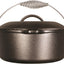 Lodge 5 Quart Pre-Seasoned Cast Iron Dutch Oven with Lid - Wire Bail Handle for Easy Transfer from Cooking Surface to Table - Use in the Oven, on the Stove, on the Grill or over the Campfire - Black