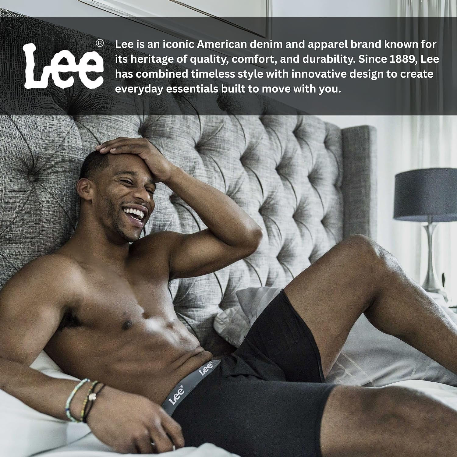 Lee Mens Underwear 4 Pack Boxers for Men Cotton Stretch Boxer Briefs