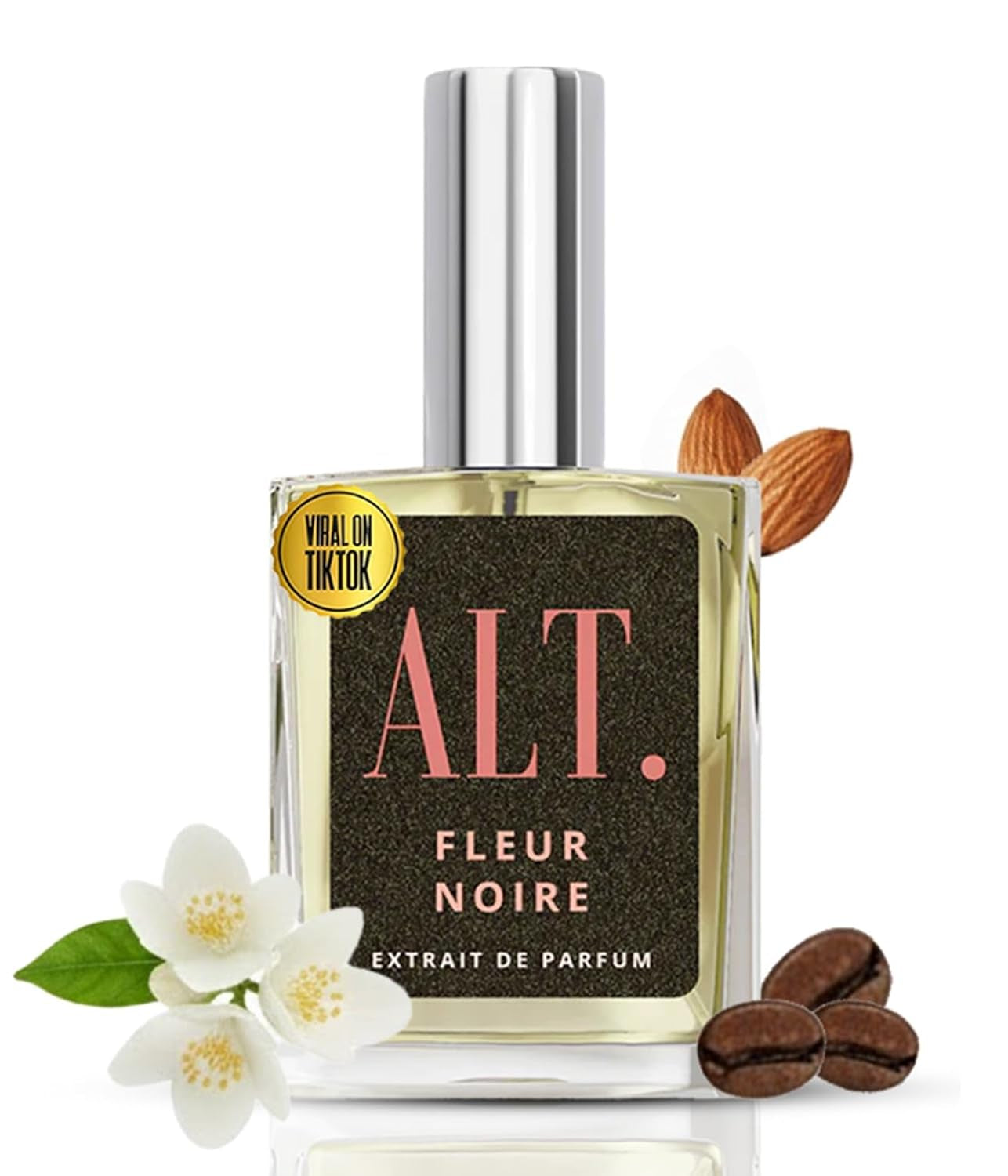 ALT. FRAGRANCES Fleur Noire - Inspired by Blk Opiu.M Perfume for Women, Extrait De Parfum, Long Lasting Fragrance with Coffee, Jasmine & Vanilla Notes, 60Ml