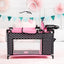 Bayer Baby Doll Furniture Set with Bed, Highchair & Hangers, Black/Pink | Nursery Station with Feeding Tray, Blanket, Pillow and Storage Compartment for 18 Inch Dolls. Encourages Roleplay