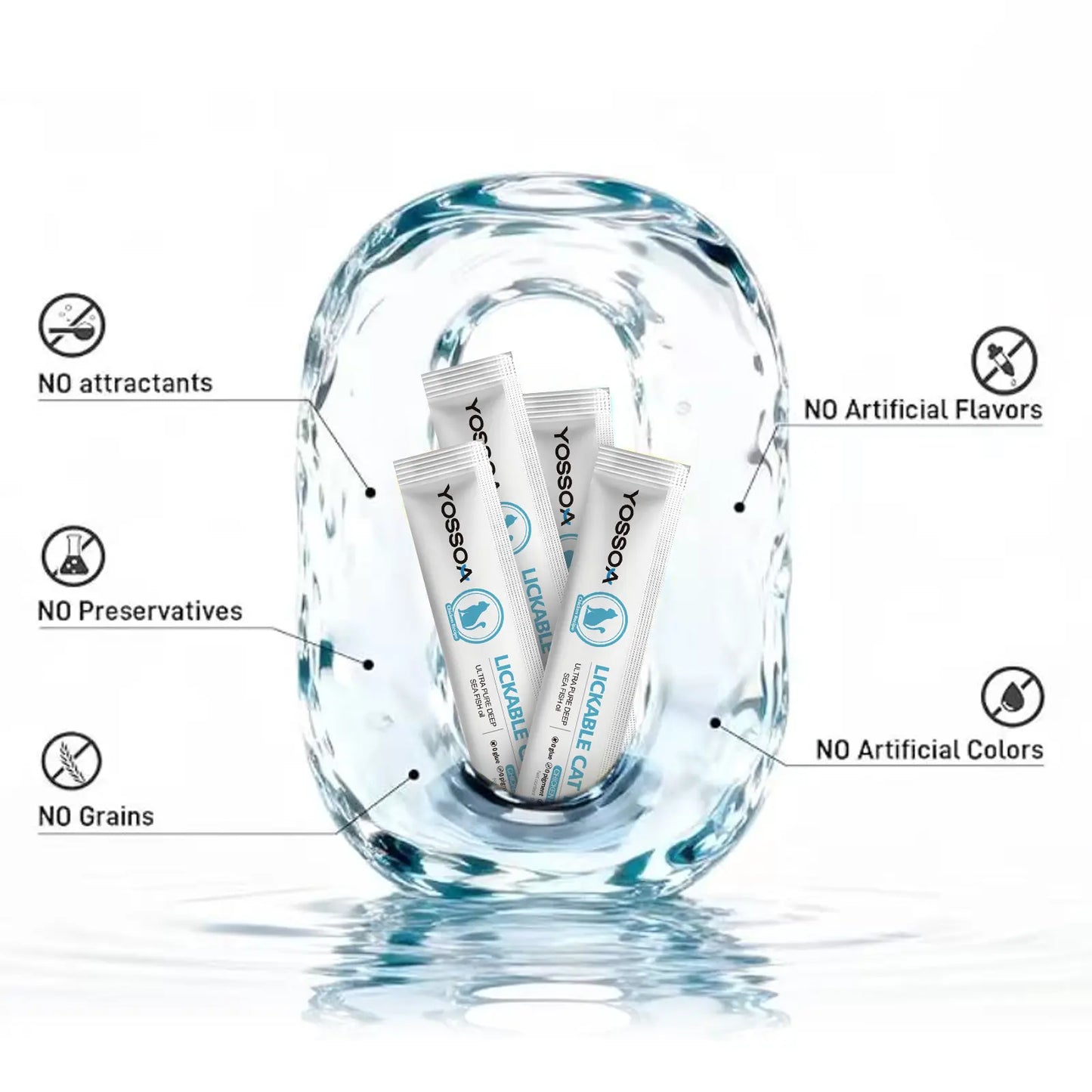 YOSSOA Lickable Wet Cat Treats, Squeezable Creamy Purée Cat Treat Delectables Squeeze Lickable Treats, Squeeze Stick Lickable Treats for Cats No Added Fillers, No By-Products, No Added Preservatives