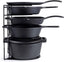 Cuisinel Heavy Duty Pots and Pans Organizer - Extra Large 5-Tier Rack - Holds Cast Iron Skillets, Dutch Oven - Durable Construction - Space Saving Kitchen Storage - No Assembly Required - Black 15.4"