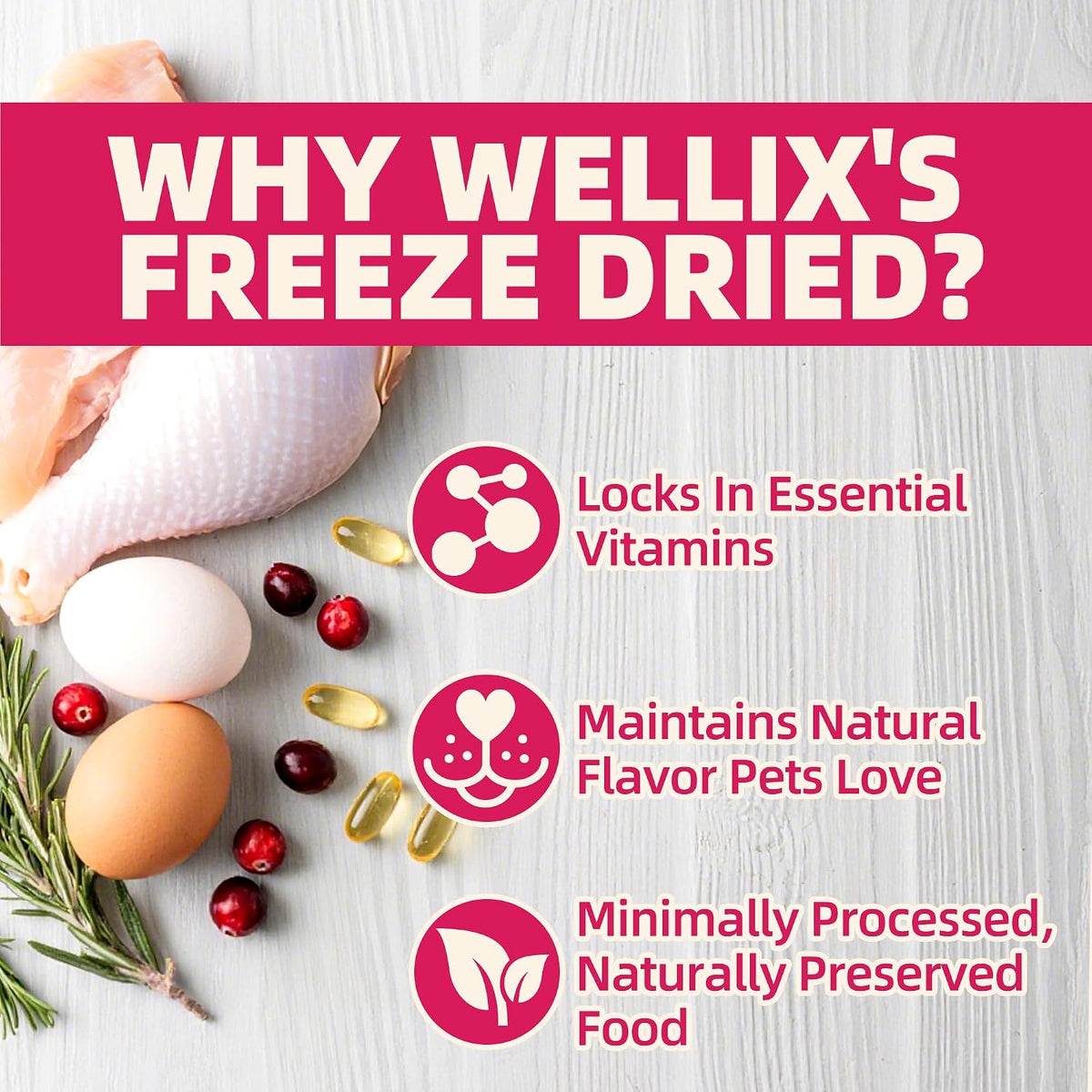 Wellix Rabbit & Cranberry Freeze Dried Dog & Cat Treats - Grain Free 4.59Oz
