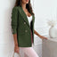 Ashirexll Winter Jackets for Women, Winter Coats for Women, Womens Solid Color Long Sleeve Turndown Collar Button up Casual Blazer Jacket No Hood