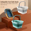 Beinilai Collapsible Foot Bath Basin for Soaking Feet,Foot Soak Tub,Plastic Foot Bucket with Handles and Massage Acupoint,Foldable Laundry Basket-Gery