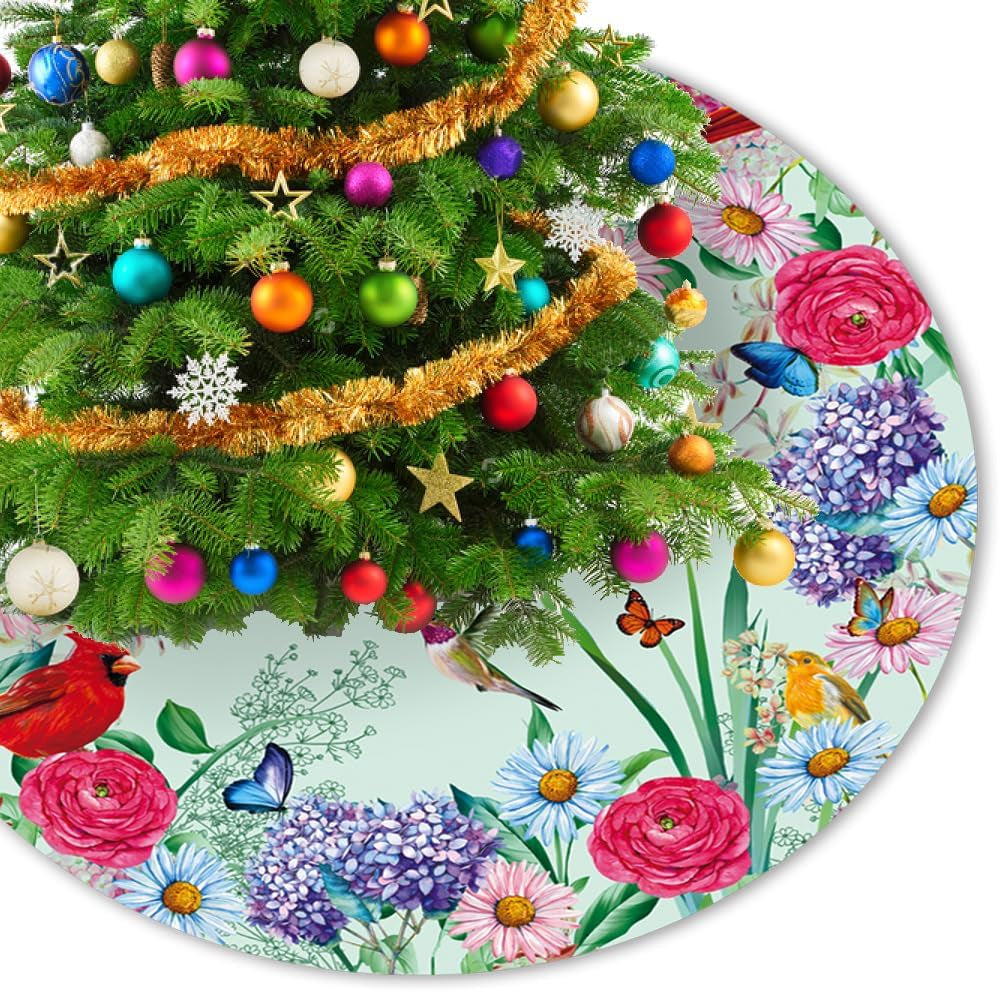 Xmas Tree Skirt, Christmas Tree Decoration Soft Plush Tree Mat Holiday Party 36 Inches