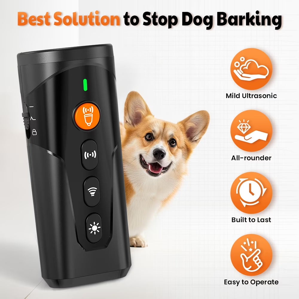 MASBRILL Ultrasonic anti Barking Device, Handheld Dog Bark Deterrent Device Stops Bad Behavior, Alternative to Painful Dog Shock Collar