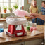 Retro Cotton Candy Machine with Spoon – Cotton Candy Maker for Home, Easy-Use Cotton Candy Machine for Kids, Durable Vintage Design, BPA & Lead-Free, Metallic Red