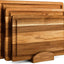 Acacia Wood Cutting Board Set of 3 | Non-Toxic Cutting Boards with Wooden Holder, Non-Slip Silicone Pads, Deep Juice Grooves & Handles | Ideal for Meat, Veggies & Charcuterie – Elegant Kitchen Gift