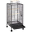 Yaheetech 40" H Wrought Iron Bird Cage with Open-Top Design & Rolling Stand Black