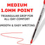 PENSAN Red Ballpoint Pens,1.0 Mm Medium Point, Red Pens, Ergonomic Triangle Grip, 50-Count Pack of Bulk Pens