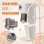 Snow Cone Machine - Shaved Ice Machine Equipped with Stainless Steel Blade Adjustment Knob to Freely Adjust the Thickness of the Snowflakes and 2 Reusable Plastic Ice Mold Cup (White)