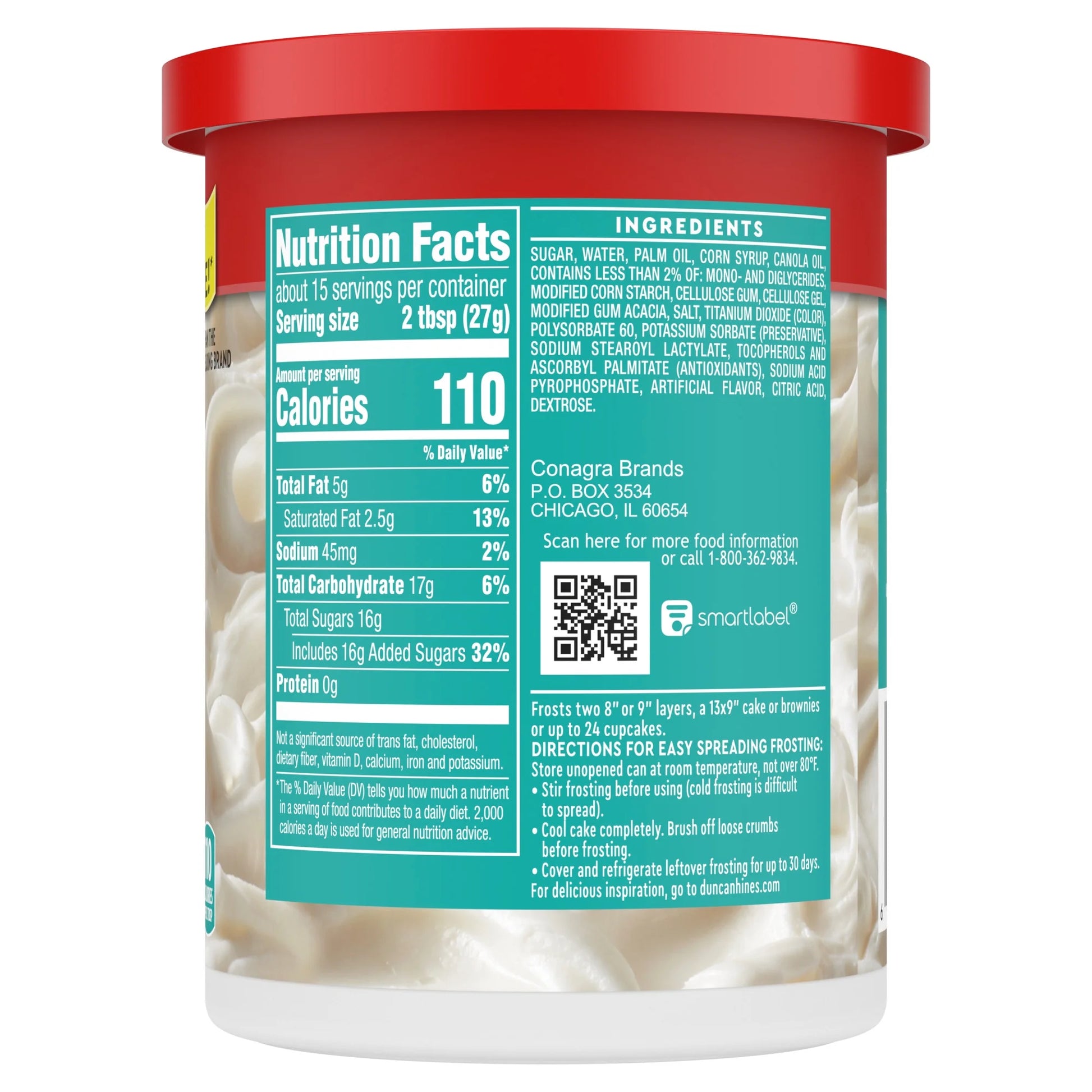 (6 Pack) Duncan Hines Whipped Fluffy White Flavored Frosting, 14 Oz.