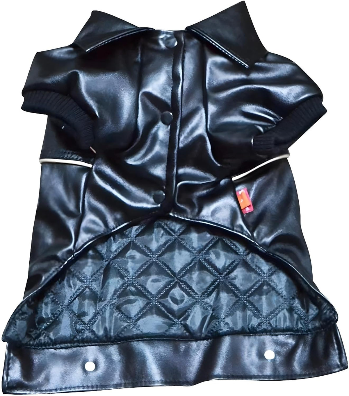 Dog Leather Jacket - Cute Leather Dog Jackets Motorcycle Clothes with Buttons Pet Waterproof Winter Coat for Small Medium Dogs(Black,M)