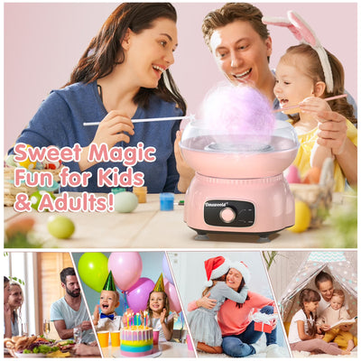 Cotton Candy Machine,Pink Cotton Candy Maker 500W Candy Floss Sugar Maker Machine Birthday Party Gift