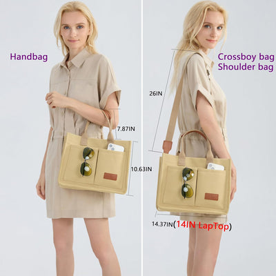 ZHMO Canvas Tote Bag for Women,Women'S Bags Crossbody Bags Work Laptop Tote Bag Large Handbags Purse for Travel Nurse Teacher