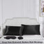 Black Satin Pillowcase for Hair and Skin, Vegan Silk Pillowcase Set-2 Satin Pillowcases, 1 Eye Mask, 1 Scrunchie-Luxury Sleep Set, Silky Standard Satin Pillow Cases with Envelope Closure