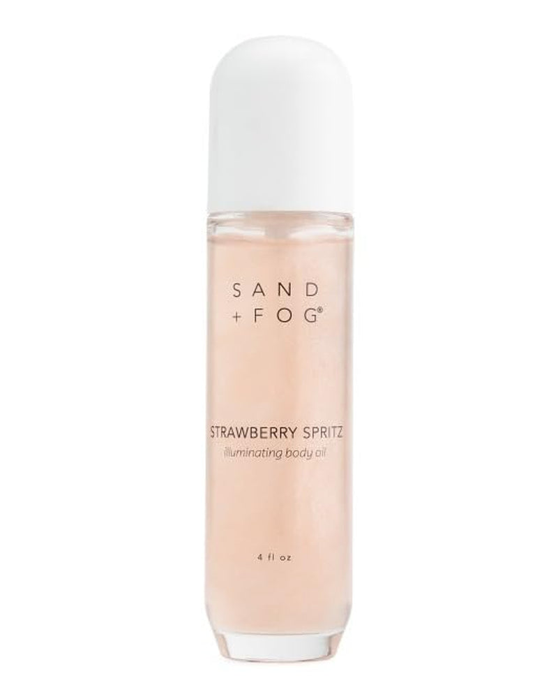SAND and FOG Strawberry Spritz Illuminating Body Oil, Rose Gold Shimmer, 4 Fl Oz