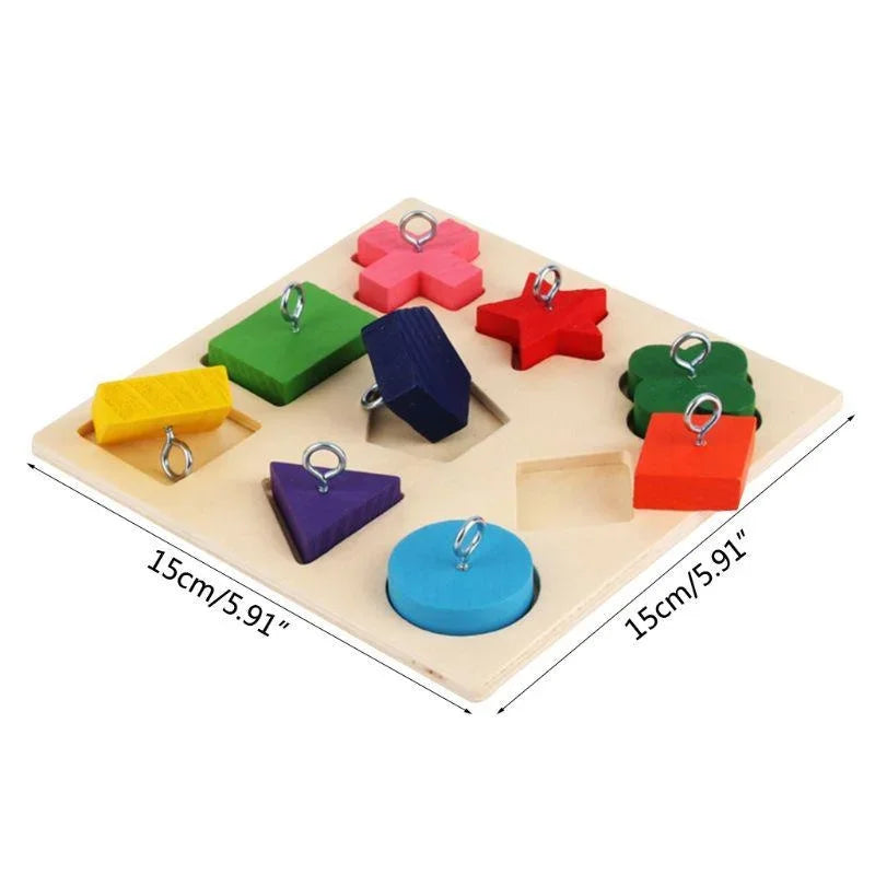 Bird Training Toys Puzzle Building Blocks Wooden Block Puzzle Toy for Parrot Budgies Parakeet Lovebird Cockatiel Conure Cage Toy