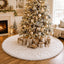 Christmas Tree Skirt, 60” Large White Tree Skirts with Soft Faux Fur Plush for Christmas Tree Decorations, White Christmas Tree Skirts Xmas Decorations for Indoor Holiday Party Decor